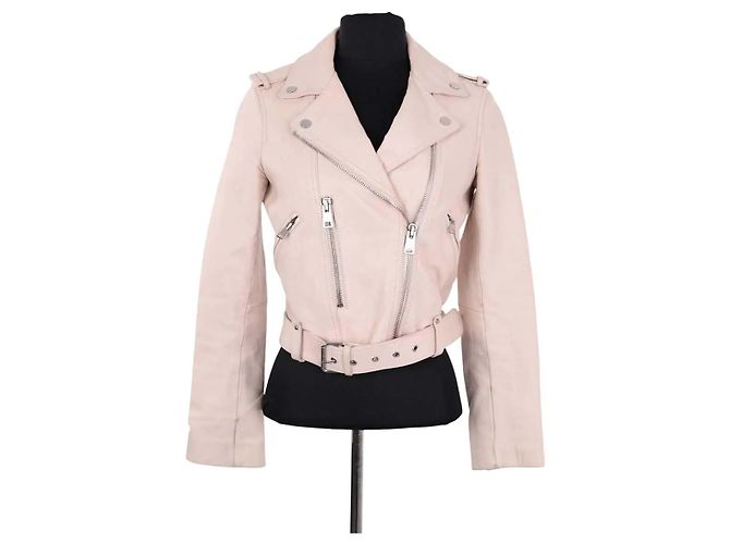 Maje Pink Leather Jacket
