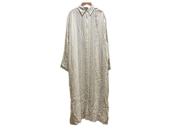 Autre Marque Gestreiftes Hemdkleid AP STUDIO Schwarz Weiß Roh