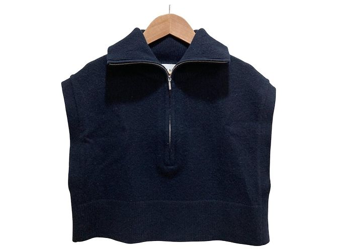 Autre Marque Chaleco de punto CALMER WOOL/CA Mix Azul Azul marino