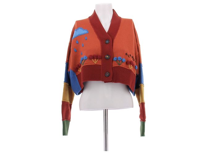 Alanui Roter Cardigan mit Mustern