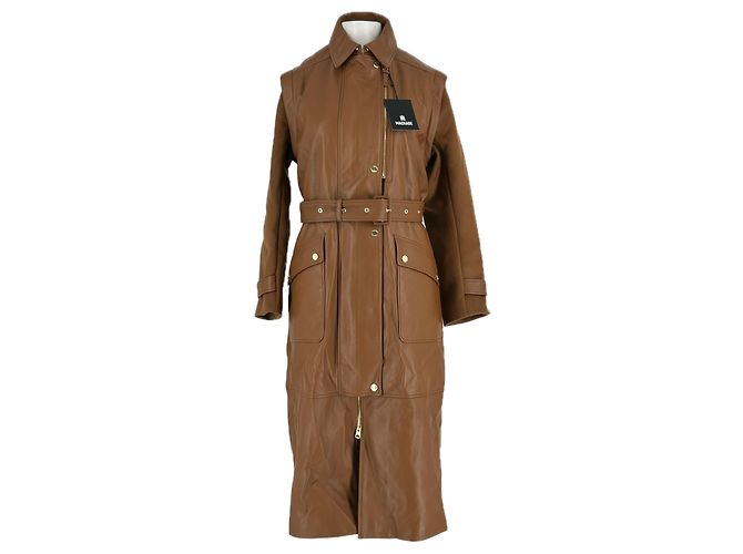 Mackage Giacca lunga bimateriale Marrone
