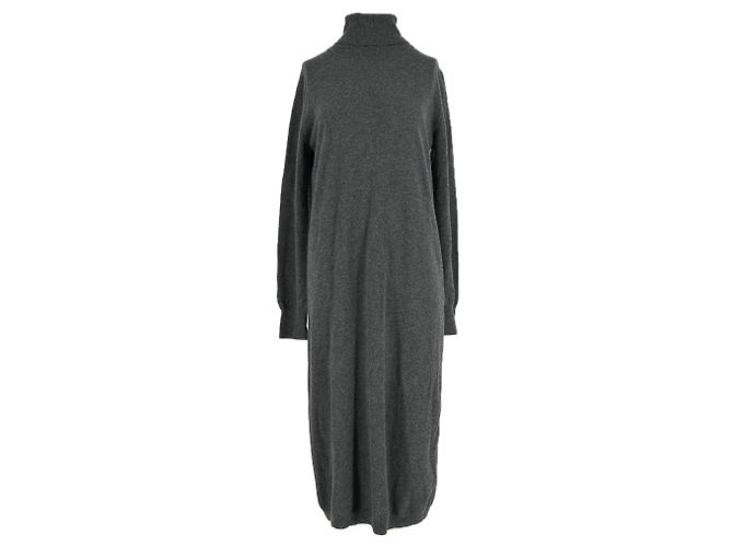 Autre Marque Graues Strickkleid lang