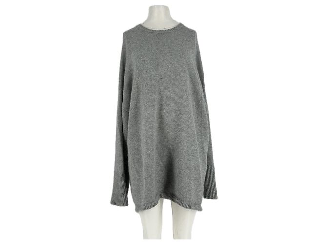 Autre Marque BAZILIKA Grauer Kaschmirpullover L