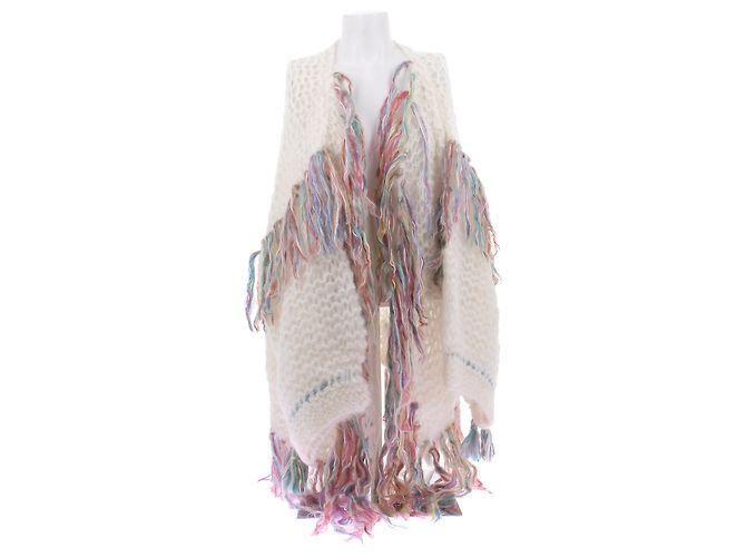 Autre Marque Oversize-Cardigan aus Mohair Weiß
