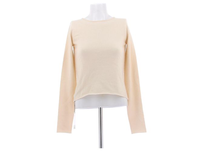 Autre Marque Cremefarbener Pullover mit Herzmuster Beige