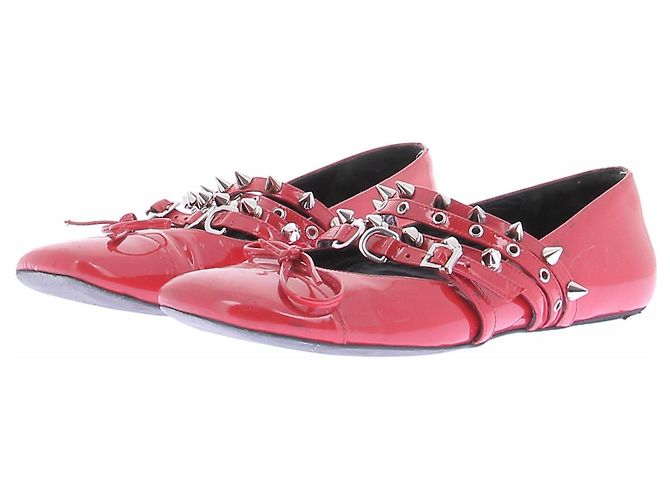 Abraham Will Ballerine rosse con borchie Rosso