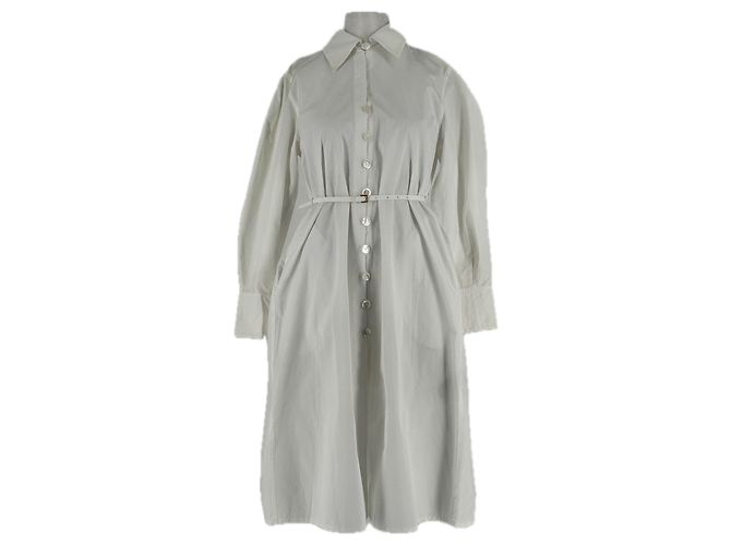 Jil Sander Weißes Hemdkleid mit Gürtel