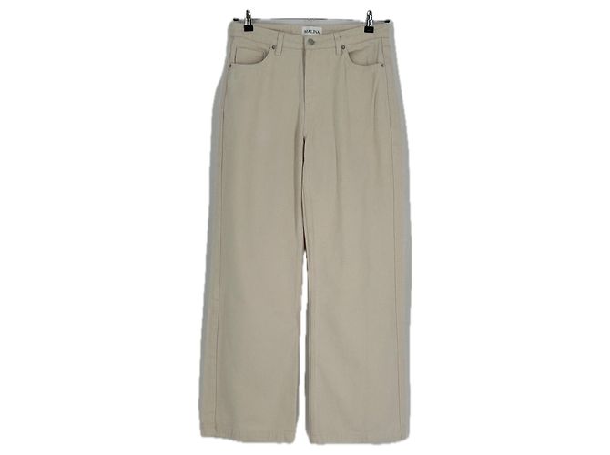 Autre Marque MALINA Jeans in Ecru aus Baumwolle Größe 27 Beige
