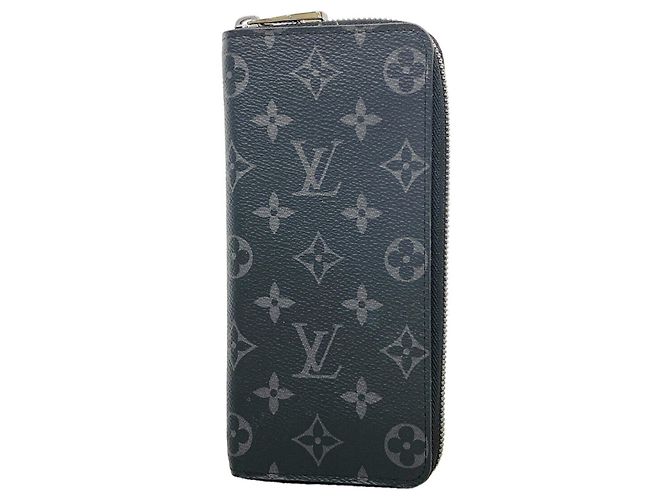Zippy Louis Vuitton Monogram Eclipse Long Wallet Black