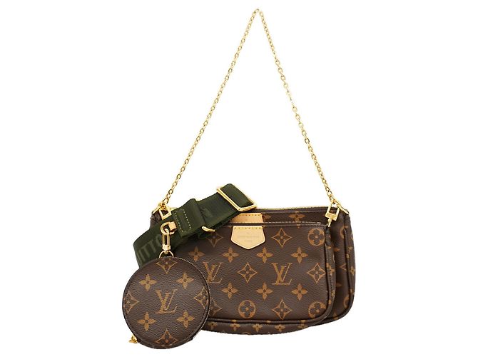Louis Vuitton Monogram Multipochette Accessoires Schultertasche Braun Khaki