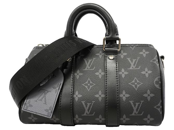 Louis Vuitton Monogram Eclipse Reverse Keepall Bandoulière 25 Marron Noir