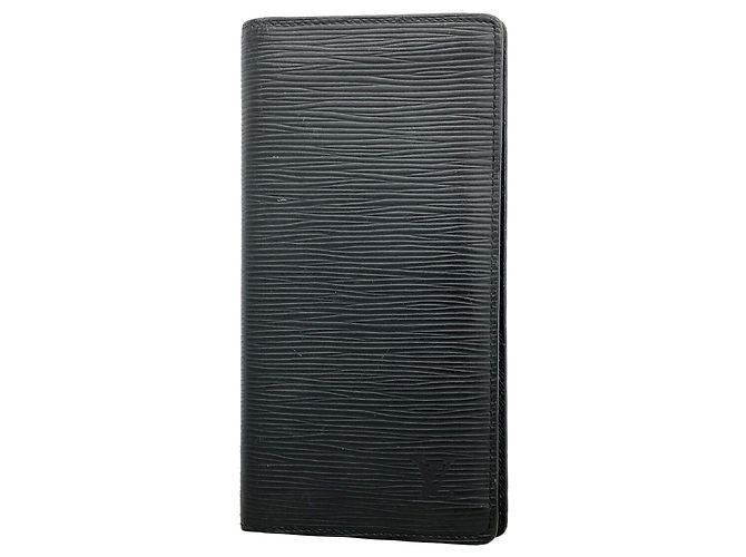 Louis Vuitton Epi Leather Portefeuille Brazza Long Wallet Black