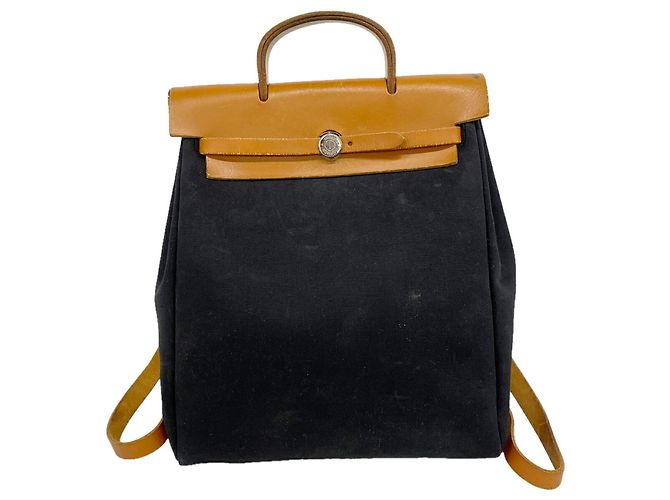 Hermès Hermes Herbag Ad MM Backpack Black