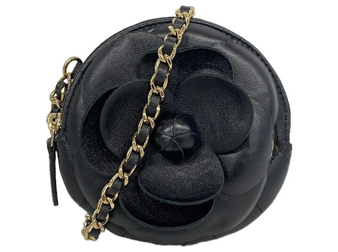 Timeless Borsa a tracolla con catena Chanel Camellia Nero