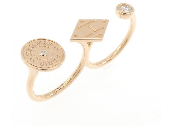 Ring Hermès Anel aliança Hermes em ouro rosa 18K com diamante Dourado
