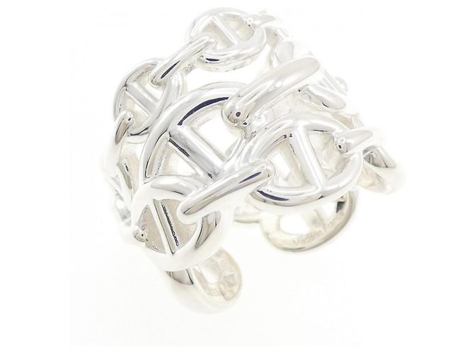 Ring Anillo Banda Hermès Chaine d'Ancre Enchainée Silver Plata