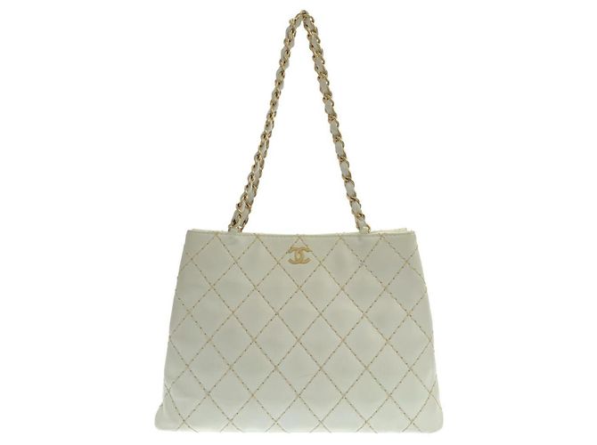 Chanel Wild Stitch Line Handtasche Weiß