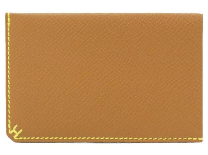 Hermès Hermes H Sellier Verso 083602CA Card Case Golden