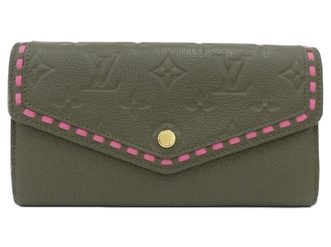 Louis Vuitton Monogram Empreinte Portefeuille Sarah Wallet Green