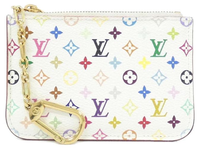 Louis Vuitton Multicolor Pochette Clé Coin & Key Case White Multiple colors