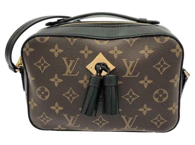 Borsa a tracolla Louis Vuitton Monogram Saint-Onge Marrone Nero