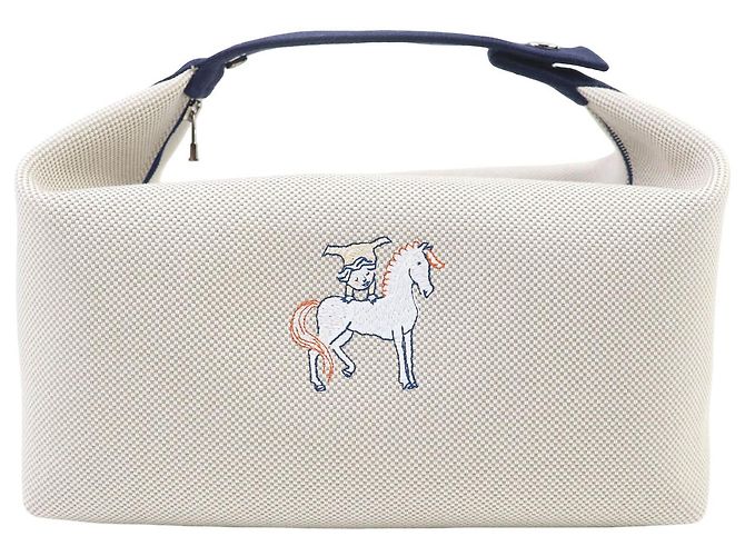 Hermès Beige Large Toile Bride A Brac Cabriole Case