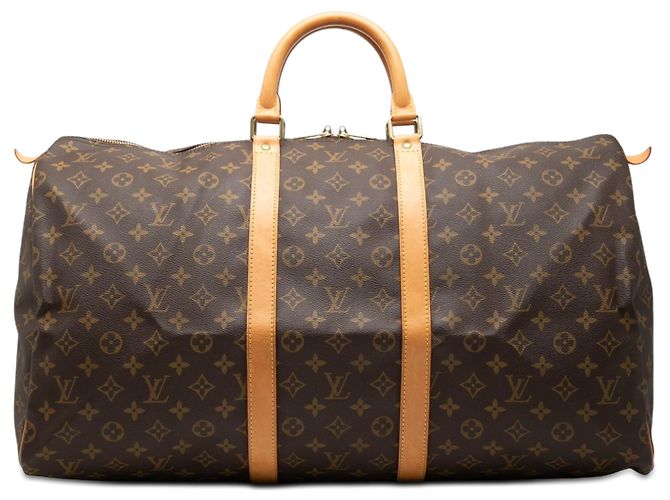 Louis Vuitton Brown Monogram Keepall 55 Marrom