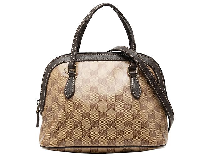Bolsa Satchel Mini GG Crystal Dome Gucci Bege