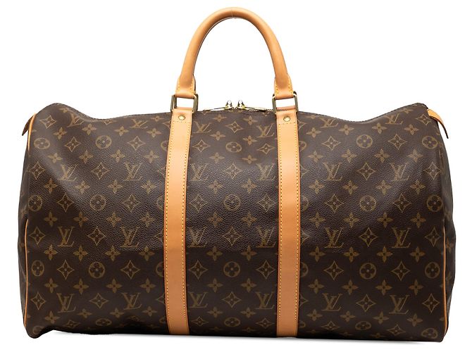 Louis Vuitton Brown Monogram Keepall 50 Marrom