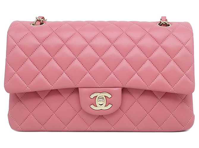 Chanel Pink Medium Classic Lambskin Double Flap Rose