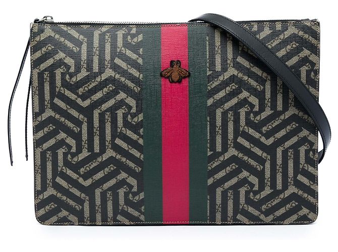 Borsa a tracolla Gucci Beige GG Supreme Caleido Web