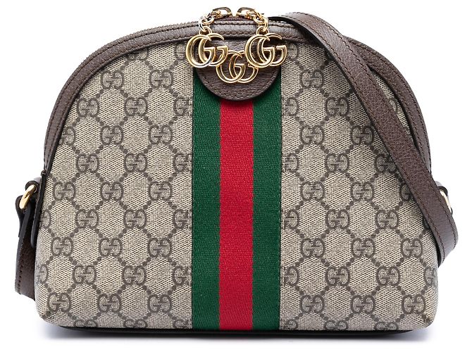 Gucci Beige Small GG Supreme Web Ophidia Dome Crossbody