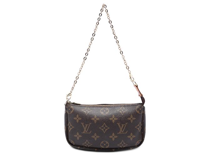 Louis Vuitton Brown Monogram Mini Pochette Accessoires Marrone