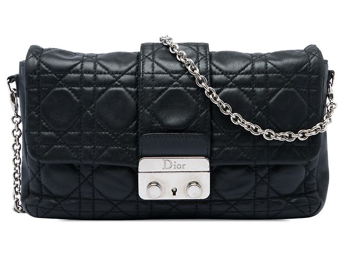 Pouch Dior New Lock in pelle d'agnello Cannage nera Nero