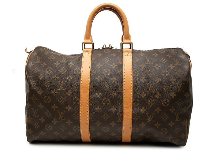 Louis Vuitton Brown Monogram Keepall 45 Marrom