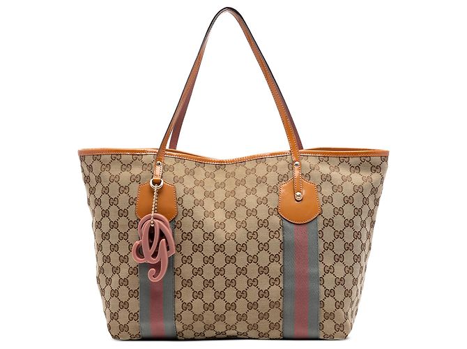 Borsa Tote Gucci Beige GG Canvas Web Jolie