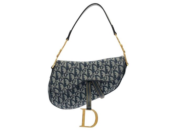 Borsa a Tracolla Saddle Christian Dior Blu