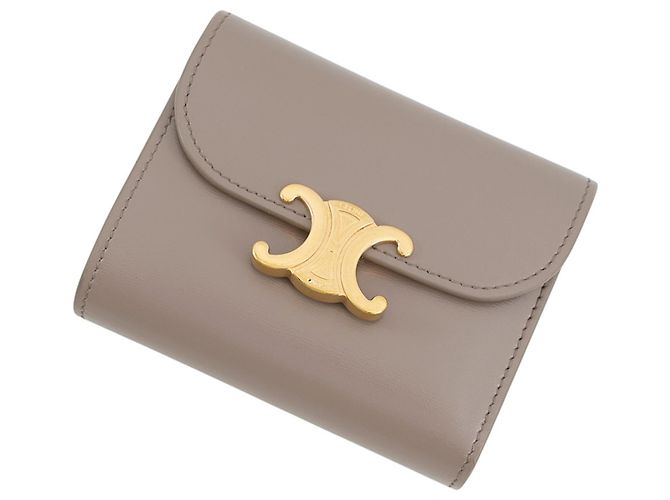 Céline Celine Triomphe Small Flap Wallet Brown