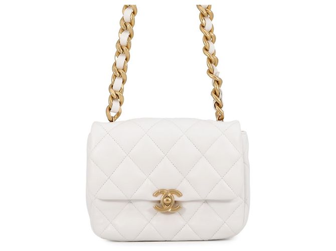 Bolso Chanel Mini Matelassé Coco Mark Blanco