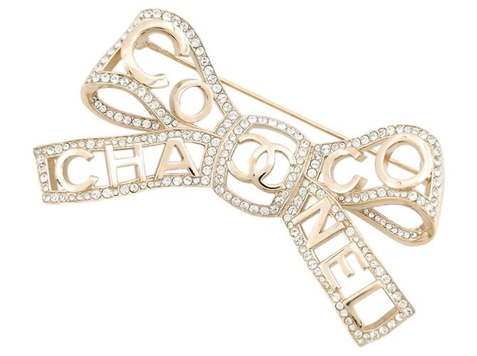 Chanel Brosche Schleife Coco Mark mit Strasssteinen