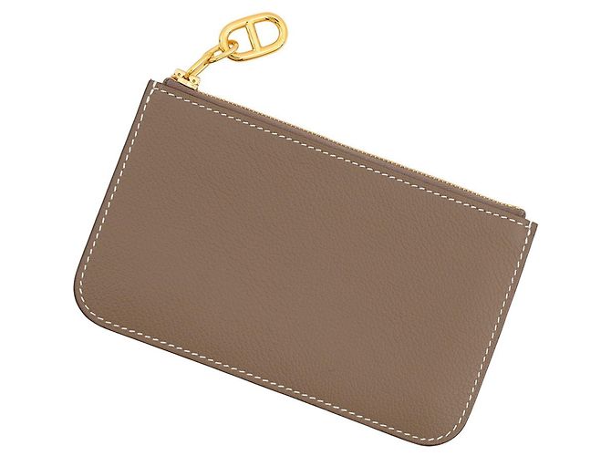 Hermès Tarjetero Hermes en Etoupe Gray Gris pardo