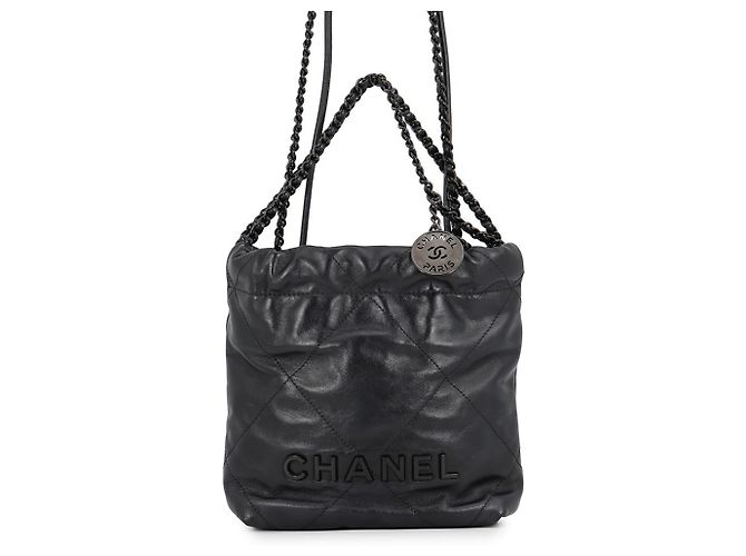 Bolsa de mão Chanel CHANEL22 Mini Coco Mark Preto