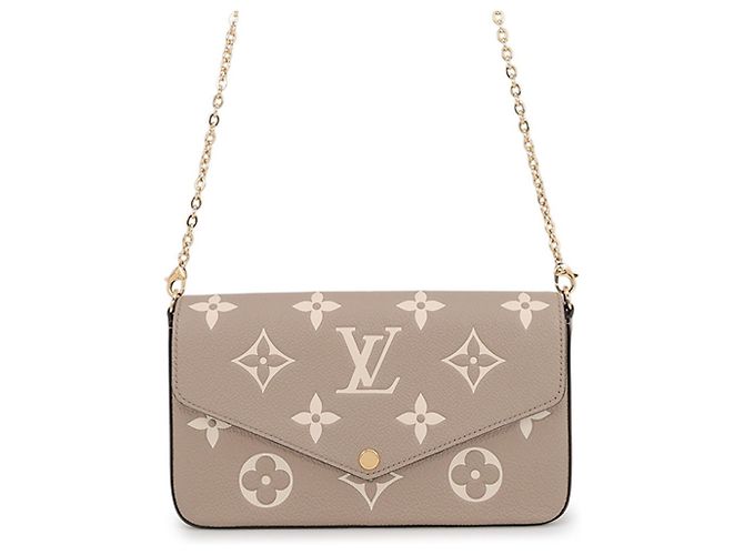 Portafoglio con catena Louis Vuitton Monogram Empreinte Grigio