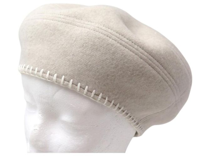 Hermès NEW HERMES BERET SAINT HONORE POINT AVALON WOOL CASHMERE T58 HAT Beige