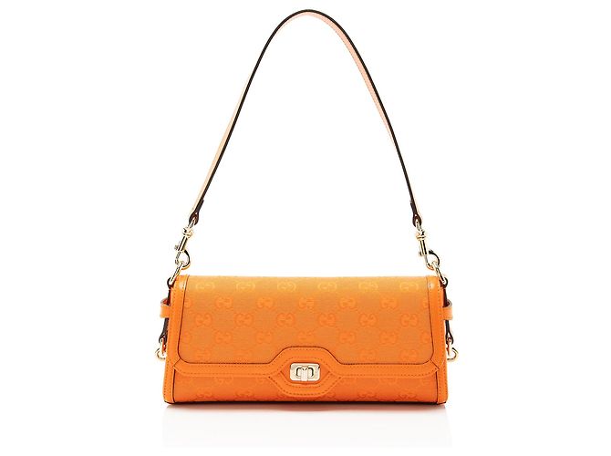 Bolsa de Ombro Small Gucci GG Canvas Luce Laranja