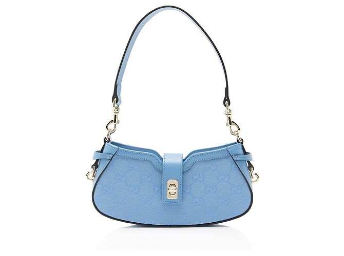 Borsa a tracolla Gucci GG Canvas Moon Side Blu