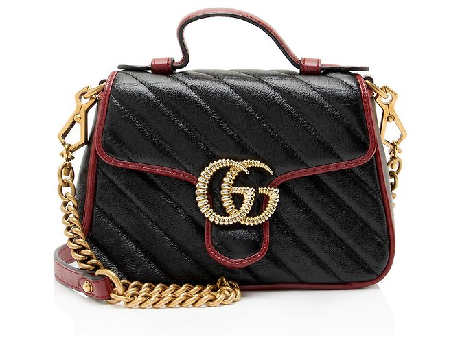 Gucci Matelasse Leather Torchon GG Marmont Mini Top Handle