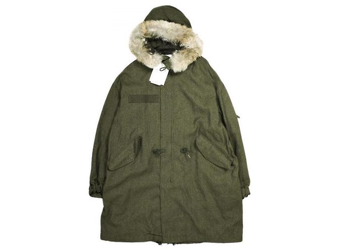 Autre Marque visvim SIX-FIVE FISHTAIL PARKA Parka Fishtail de lã e linho Verde Verde oliva