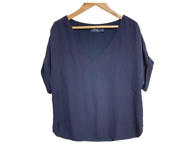 Blusa de seda Polo Ralph Lauren Azul Azul marinho