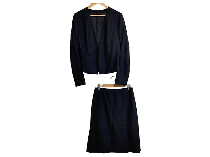 Autre Marque Conjunto de traje sin cuello Leilian Azul Azul marino